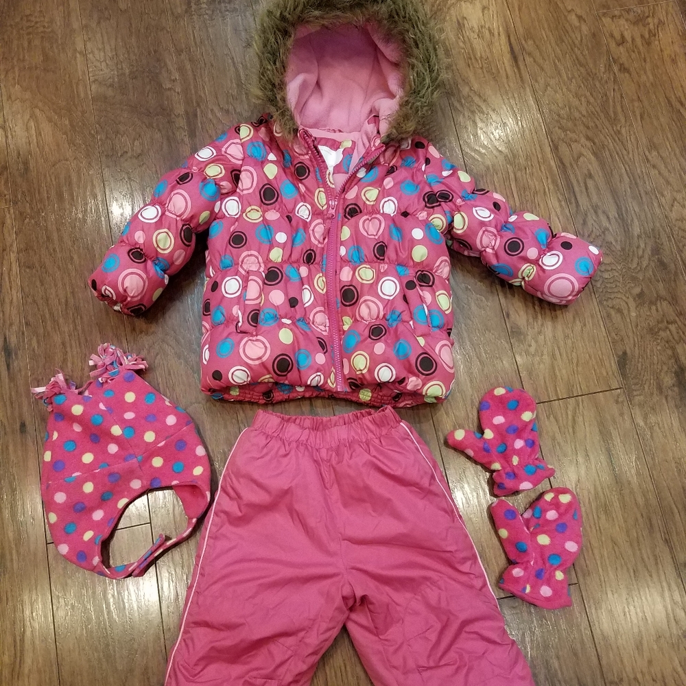 Girls 24m 24 months snowsuit pants coat hat set